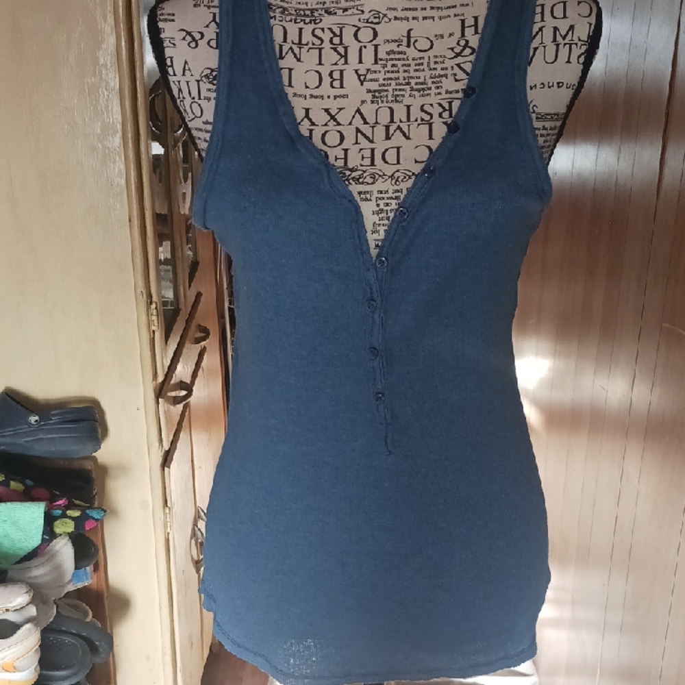 Ribbed Blue Tank Sz XL